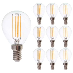 V-TAC 10x LED Filament lamp E14 fitting 6 Watt 800lm P45 extra warm wit 2700K