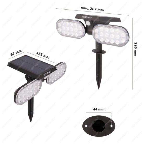 Hoftronic 4x solar led prikspot pato pir met beweg 13