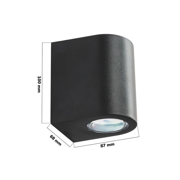 Hoftronic alvin led wandlamp zwart dimbaar downlig 5