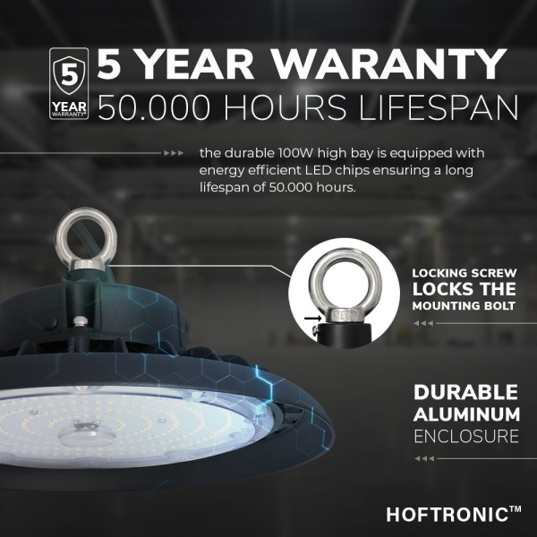 Hoftronic led high bay 150w 4000k ip65 lumileds 14 3