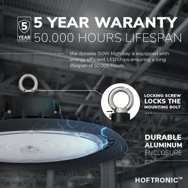 Hoftronic led high bay 200w 6000k ip65 lumileds 14 3