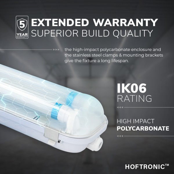 Hoftronic led t8 tl armatuur ip65 150 cm 3000k inc 22