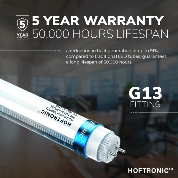 Hoftronic led t8 tl armatuur ip65 150 cm 3000k inc 25