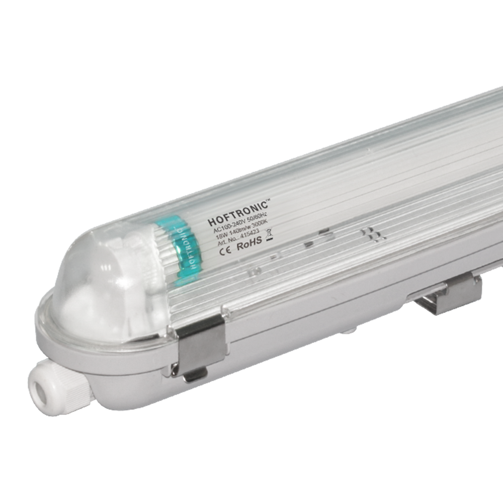 Hoftronic led tl armatuur 60 cm ip65 t8 3000k 9w 1260lm 140lm/w incl. Flikkervrije led buis koppelbaar