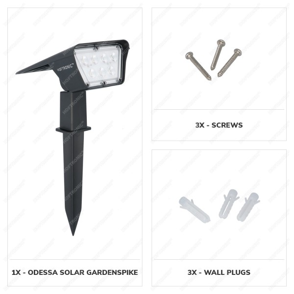 Hoftronic odessa led solar tuinspot 6000k daglicht 8