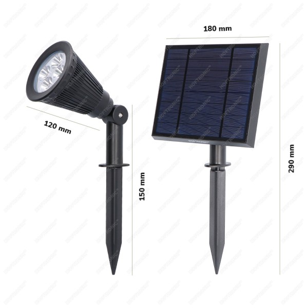 Hoftronic solar led tuinspot bend duo met los zonn 8