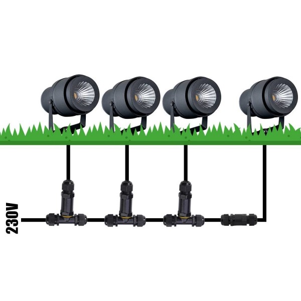 V tac set van 6 led aluminium prikspots 12 watt 72 8