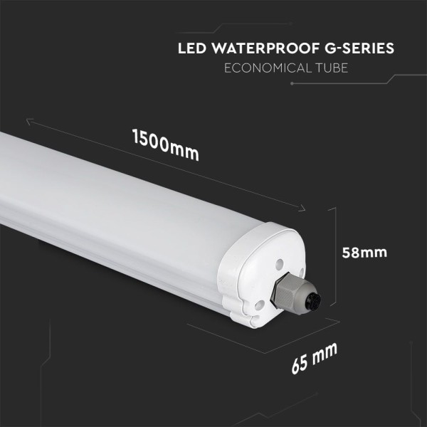 6 pack led tl armaturen 150 cm 48w 5760lm ip65 wat 8