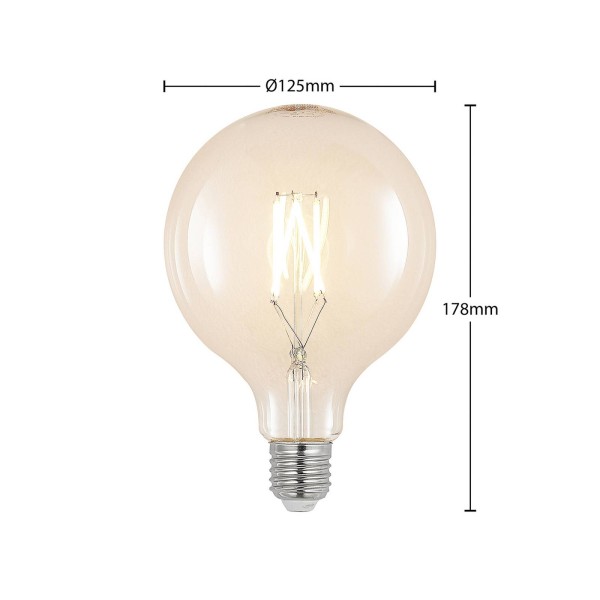 Arcchio led filament e27 6w 2. 700k g125 bol helder per 2