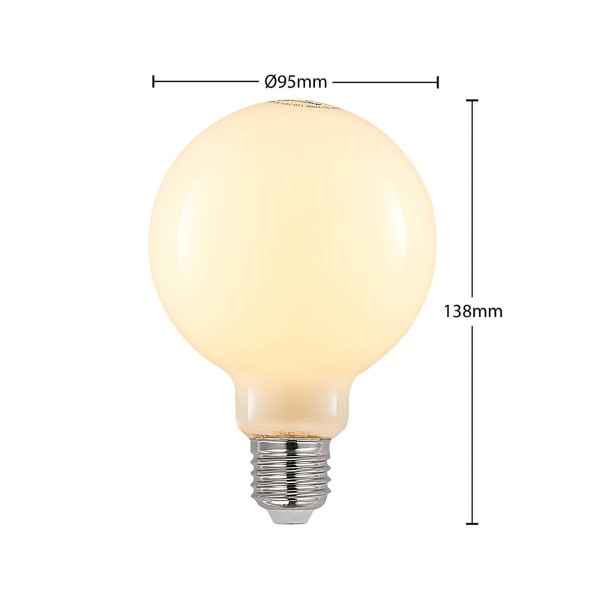 Arcchio led lamp e27 4w 2. 700k g95 bol dimbaar opaal per 2