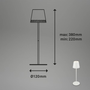 Briloner Kiki LED tafellamp met oplaadbare batterij 3.000K, wit