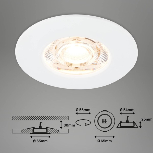 Briloner led plafondinbouwspot kulana mini ip44 per 3 wit 2