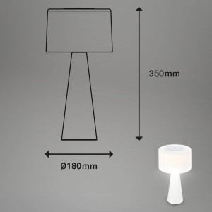 Briloner LED tafellamp Halo, werkt op batterijen, wit