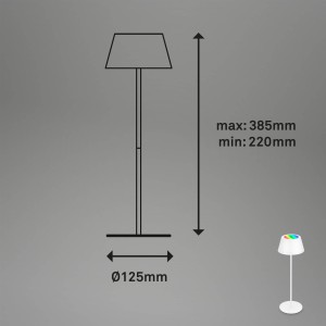 Briloner LED tafellamp Kiki met oplaadbare batterij RGBW, wit