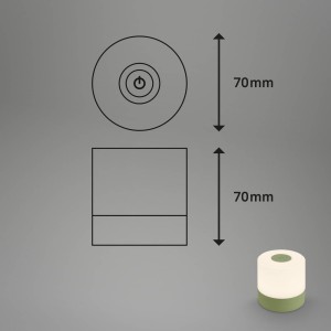 Briloner LED tafellamp Smal, groen, 2.700K, dimbaar