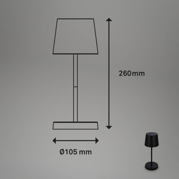 Briloner piha led tafellamp met oplaadbare batterij