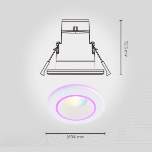 Calex Smart Halo downlight CCT RGB wit