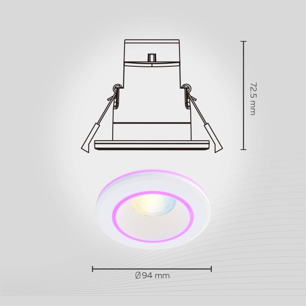 Calex smart halo downlight cct rgb wit