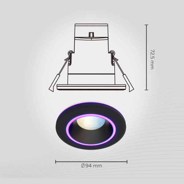 Calex smart halo downlight cct rgb zwart