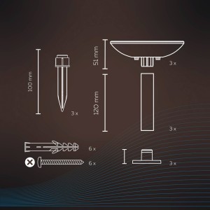 Calex Smart Outdoor Pathlight grondspike CCT RGB 3st