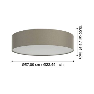 EGLO connect Romao-Z LED plafondlamp, Ø57cm, taupe