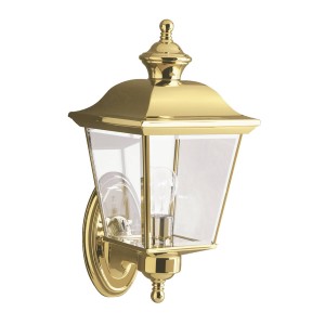 KICHLER Buitenwandlamp Bay Shore, fitting boven. goud