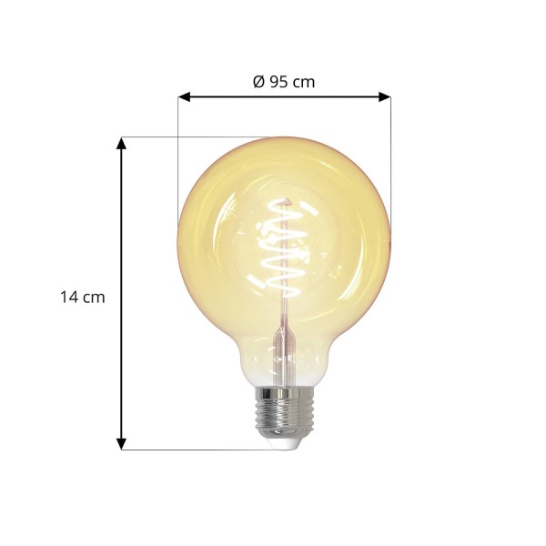 Luumr slimme led e27 g95 4. 9w helder zigbee tuya hue