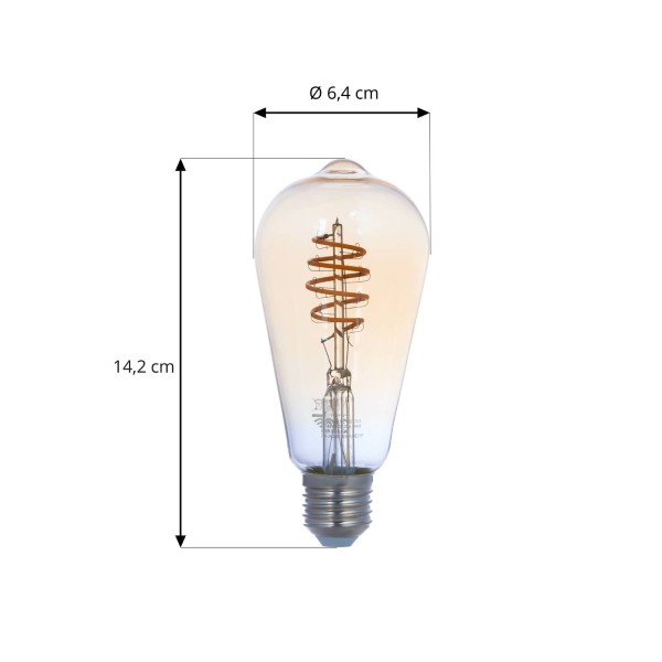 Luumr slimme led lamp e27 st64 amber 4. 9w tuya wlan