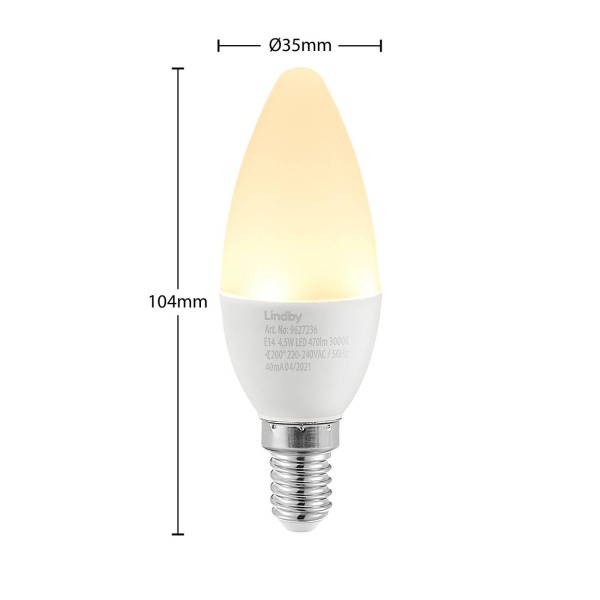 Lindby led lamp e14 c35 4