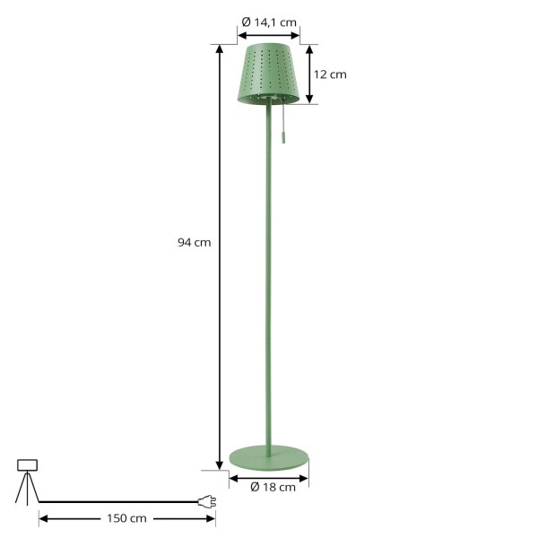 Lindby led vloerlamp op zonne-energie hilario