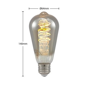 Lucande LED E27 ST64 4W dimbaar titaan per 5