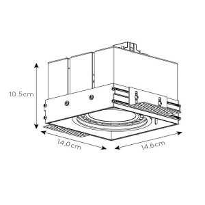 Lucide Inbouwspot Trimless, 1-lamp, GU10 ES111, zwart