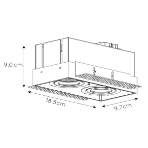 Lucide Inbouwspot Trimless, 2-lamps, zwart