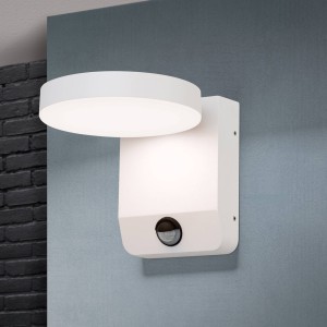 ORION LED buitenwandlamp Hendryk met sensor, wit