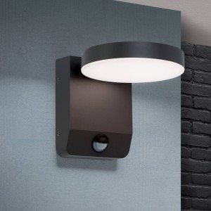 ORION LED buitenwandlamp Hendryk met sensor, zwart