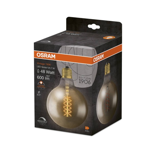 Osram vintage 1906 led bol g125 e27 7w goud dim