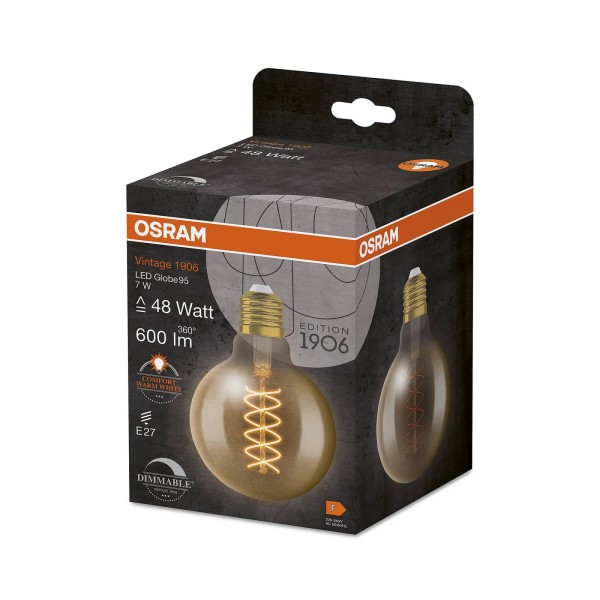 Osram vintage 1906 led bol g95 e27 7w goud dim