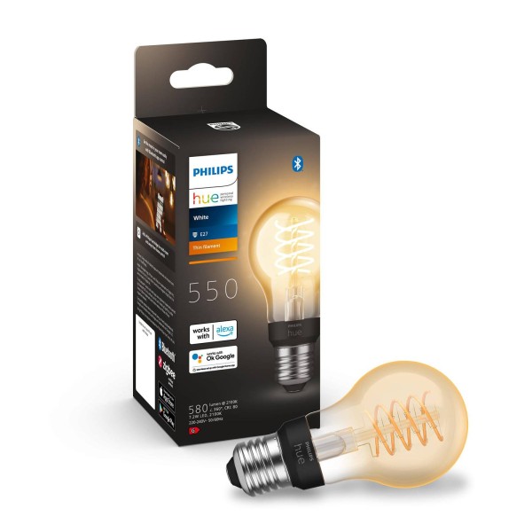 Philips hue white e27 7w filament a60 550lm