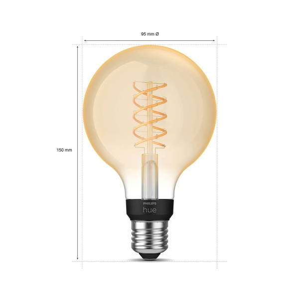 Philips hue white filament lamp globe g93 e27 72w 3