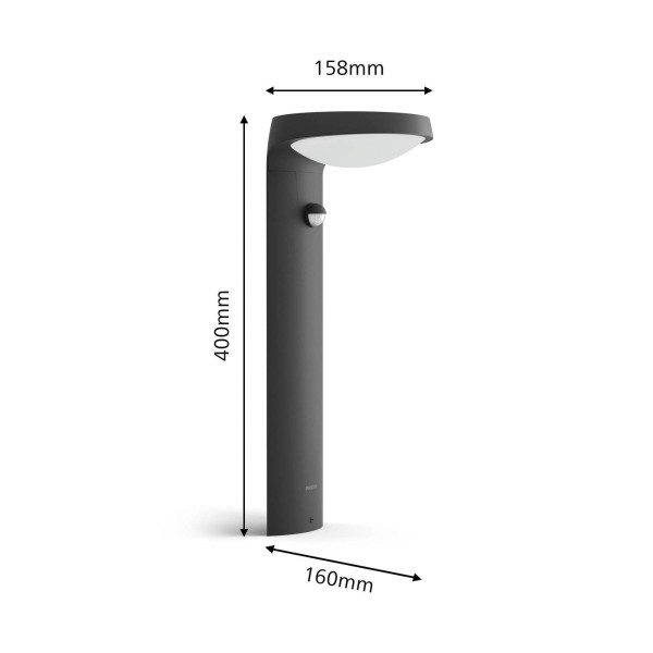 Philips tyla sokkellamp op zonne-energie sensor 1. 2w 250lm