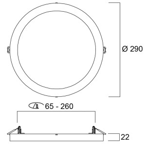 Sylvania Start 5in1 LED downlight Ø 29cm 23W