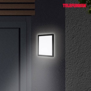 Telefunken Buitenwandlamp Nizza, 25x25cm, zwart