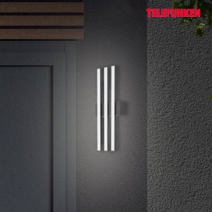 Telefunken LED buitenwandlamp Graz direct 3-lamps zwart