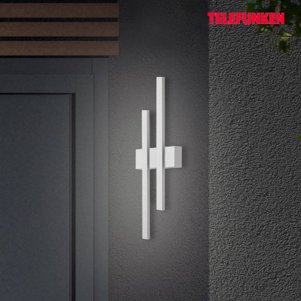 Telefunken led buitenwandlamp graz indirect 2-lamps zilver