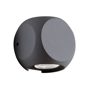 Viokef LED buitenwandlamp Ballito, up-/downlight, grijs