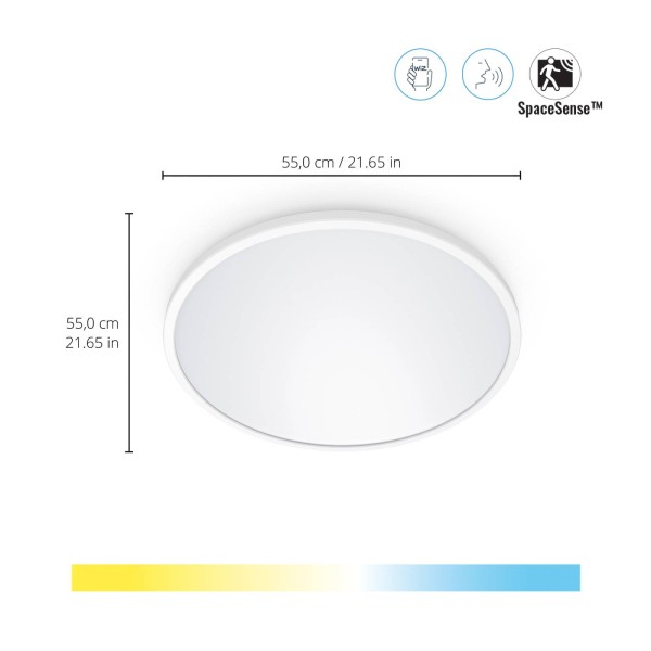 Wiz superslim led plafondlamp cct ø55cm wit