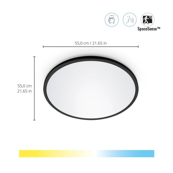 Wiz superslim led plafondlamp cct ø55cm zwart