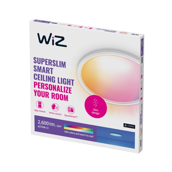 Wiz superslim led plafondlamp rgbw ø42cm wit