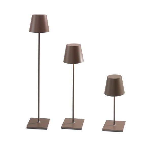 Zafferano poldina xxl accu vloerlamp ip54 corten 2