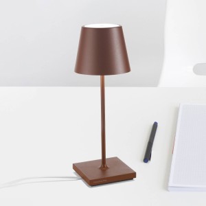 Zafferano Poldina mini accu-tafellamp IP65 corten